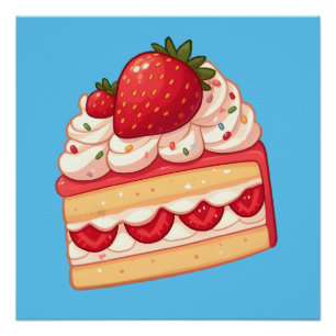 Poster Sucré délice : Tartelette à la fraise brillante