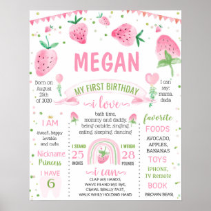 Poster Sucre fraise un anniversaire jalon