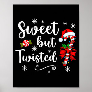 Poster Sucré Mais Drôle Noël Canne De Bonbon De Noël