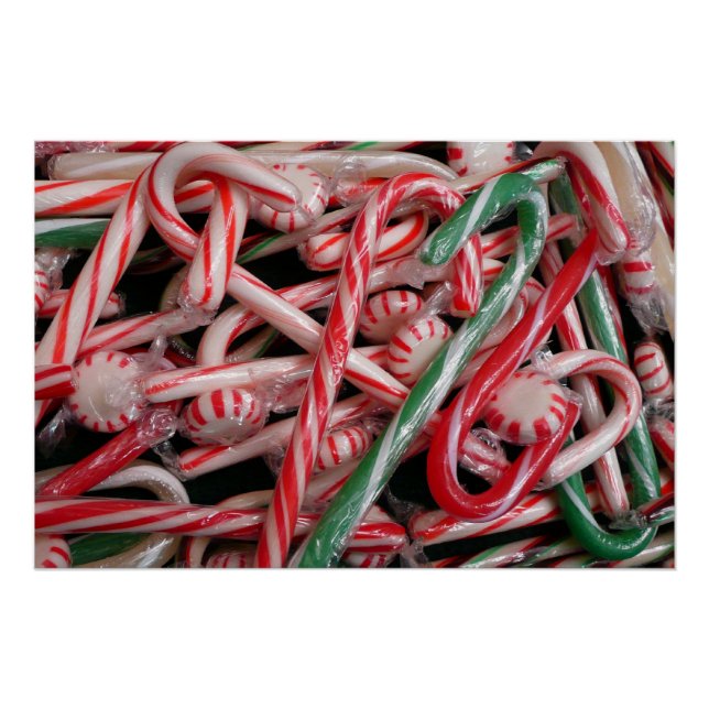 Poster Sucres de canne et menthe de Noël (Devant)