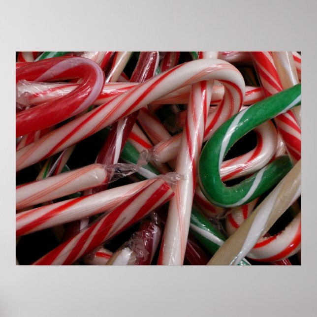 Poster Sucres de canne Noël Vacances Blanc Vert et Rouge (Devant)
