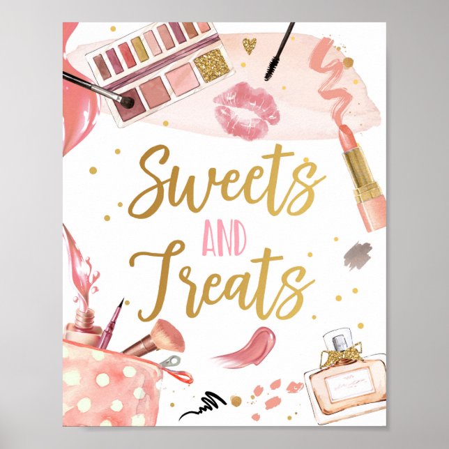 Poster Sucres et friandises Spa Party Maquillage Glamor G (Devant)