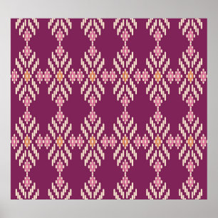 Poster Sud-est asiatique : motif aborigène rétro