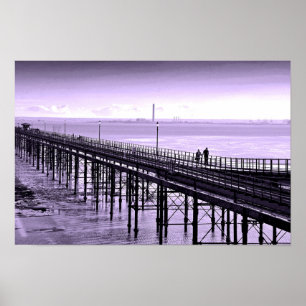 Poster Sud sur Sea Pier Beach Essex Angleterre