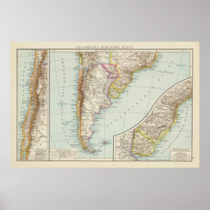Poster Sudamerika sudliches Blatt - South America Map