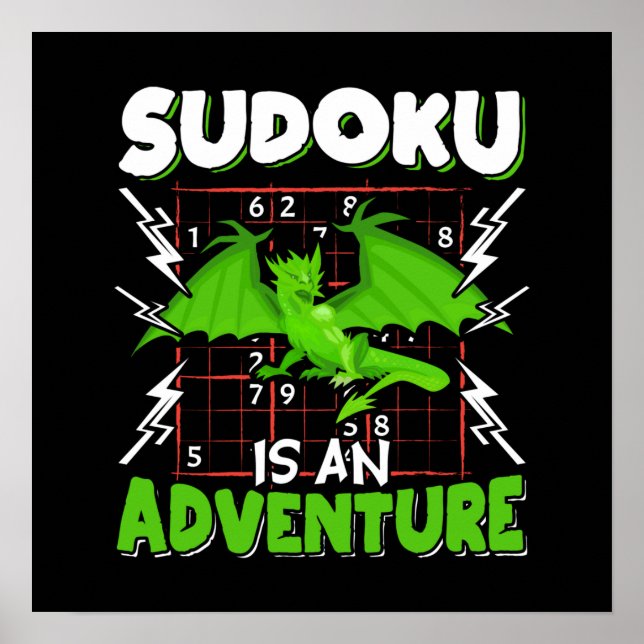 Poster Sudoku est un amoureux du casse-tête (Devant)