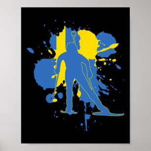 Poster Suède Drapeau Biathloniste - Biathlon suédois 1