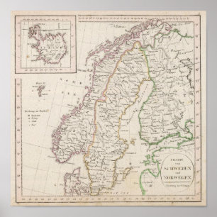 Poster Suède, Norvège, Islande
