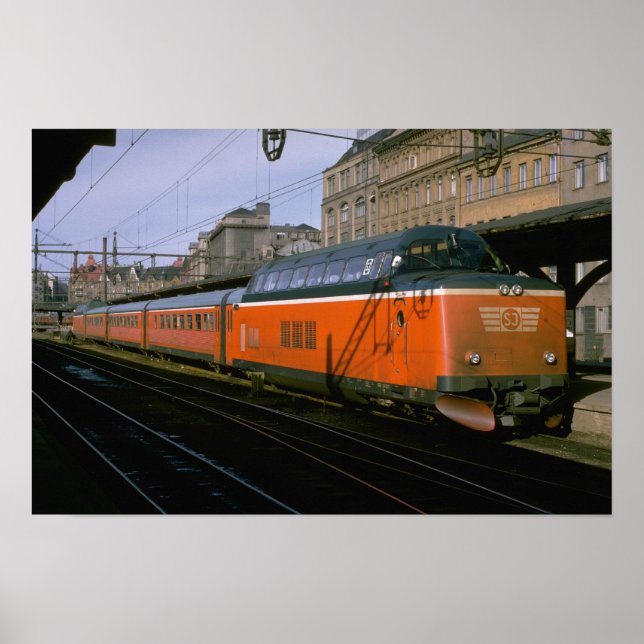 Poster Suède, SJ diesel push-pull trainset (Devant)