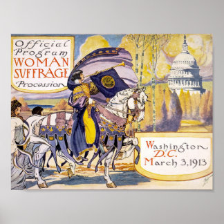 Poster Suffrage féminin 1913 Fille à cheval