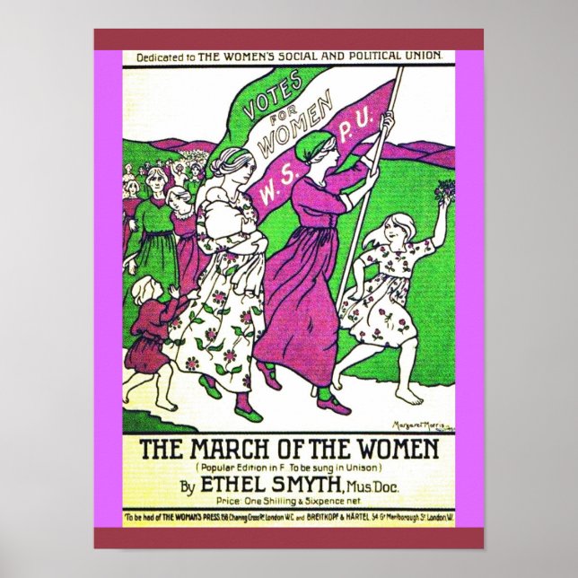 Poster Suffragettes britanniques Marche colorée Femmes et (Devant)