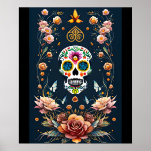 Poster Sugar Skull Art - Embrassez l'esprit festif