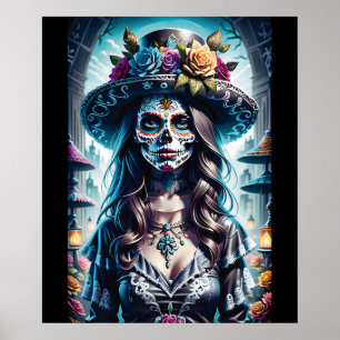 Poster Sugar Skull Art - Esprit festif