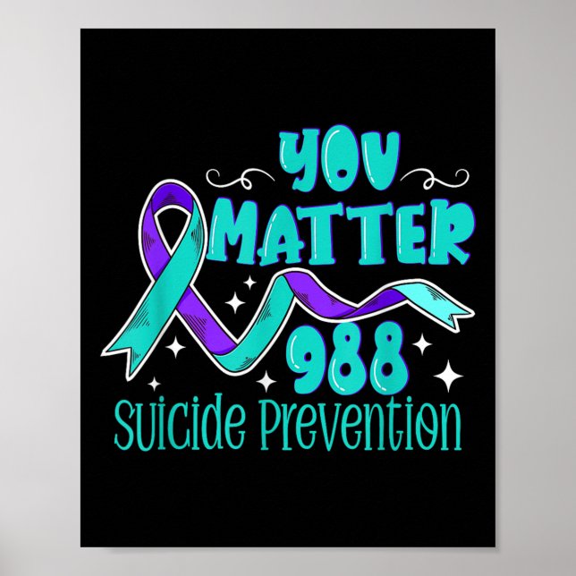 Poster Suicide Awareness - 988 Shirt - Suicide Prevention (Devant)