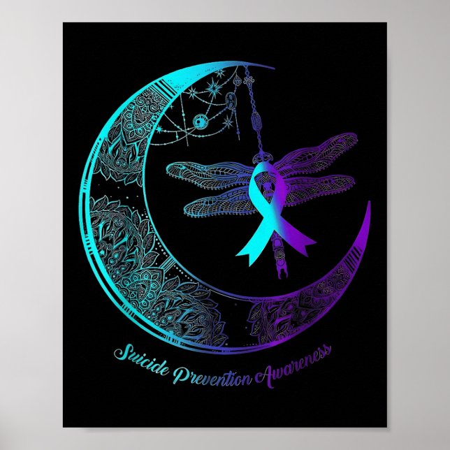 Poster Suicide Awareness Shirt Dragonfly Moon Suicide Pre (Devant)