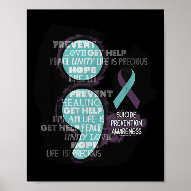 Poster Suicide Awareness Shirt Suicide Prevention Semicol (Devant)