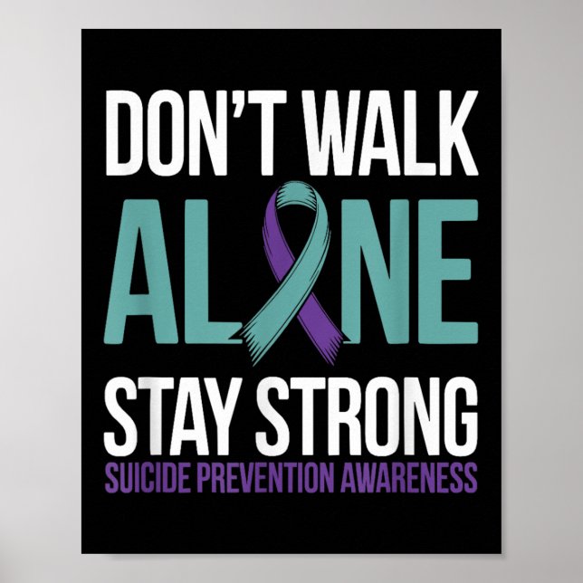 Poster Suicide Prevention Teal Purple Ribbon Suprt  (Devant)