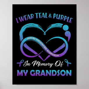 Poster Suicide Sensibilisation Porter Turquoise Violet En