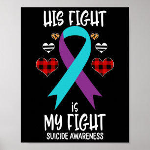 Poster Suicide Sensibilisation Ruban Sa Lutte Est Mon Com