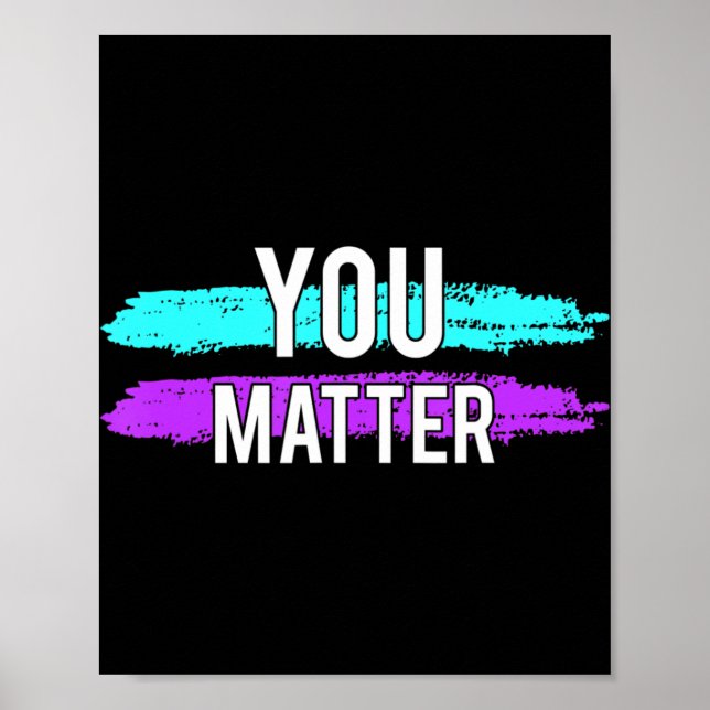 Poster Suicide Sensibilisation Vous Comptez Design Cadeau (Devant)