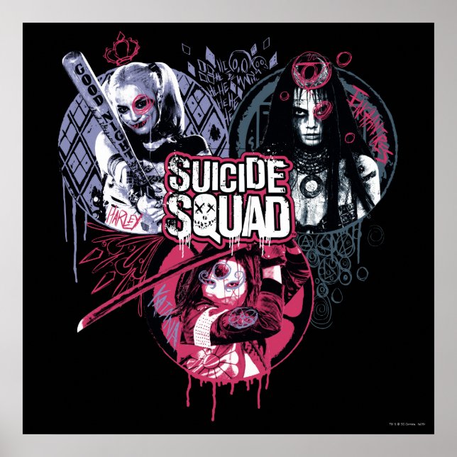 Poster Suicide Squad | Girls Graffiti Badges (Devant)