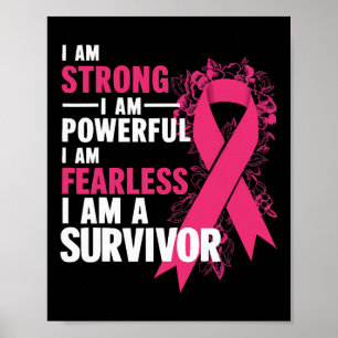 Poster Suis Forte Puissante et sans peur Prix du cancer d