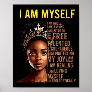 Poster Suis Moi-Même Fille Noire Magique Noire Histoire M