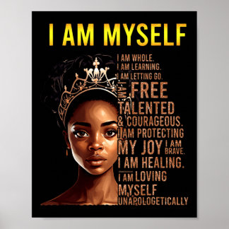Poster Suis Moi-Même Fille Noire Magique Noire Histoire M