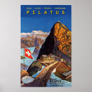 Poster " Suisse : 2022/aujourd - Pilatus Vintage Voyage .