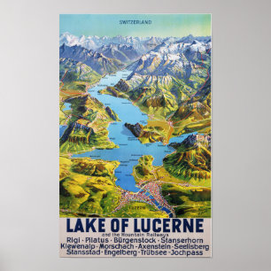 Poster " Suisse : 2022/aujourd'hui - lac des Quatre - Can