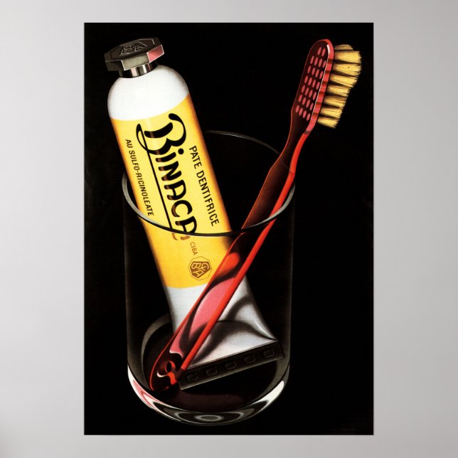 Poster Suisse BINACA dentifrice Sachplakat publicité (Devant)