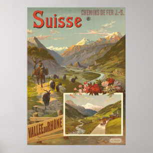 Poster Suisse, Chemins de Fer Jura - Simplon,
