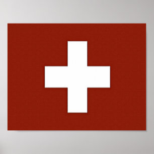 Poster Suisse - Drapeau suisse -