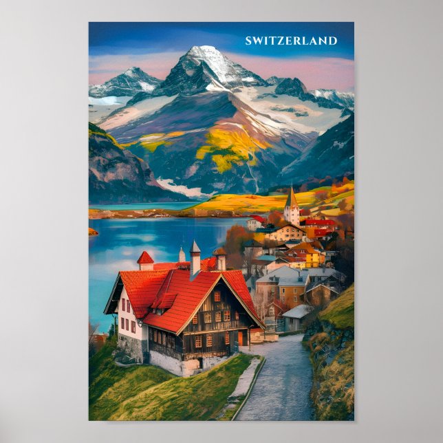 Poster Suisse Lieu de voyage célèbre (Devant)