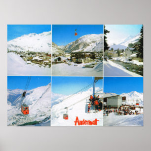Poster Suisse, station de ski d'hiver Andermatt