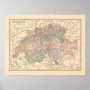 Poster Suisse Vintage 1923 Carte imprimée