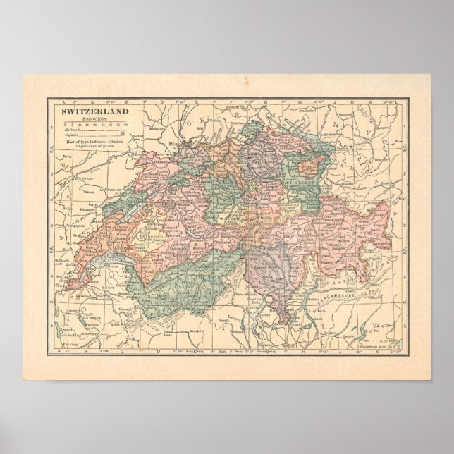 Poster Suisse Vintage 1923 Carte imprimée (Devant)