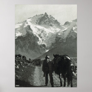 Poster Suisse vintage, piste sur la Jungfrau