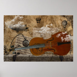 Poster Suite de Steampunk de violoncelle