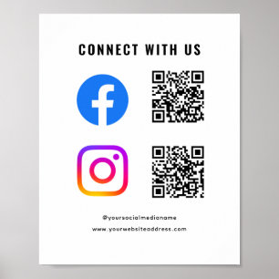 Poster Suivez l'analyse Se connecter avec nous QR Code So
