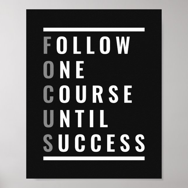 Poster Suivez un cours jusqu'à la réussite | Motivation (Devant)
