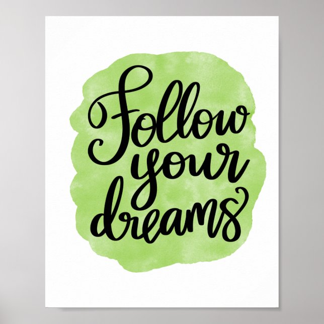 Poster Suivez vos rêves Motivationnel et inspirant (Devant)