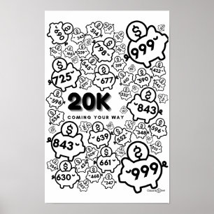 Poster Suivi annuel de l'épargne - économisez 20 000 $ en