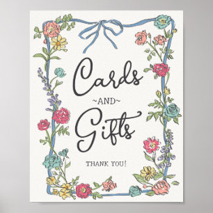 Poster Summer Garden Party Bright Floral Cartes & Cadeaux
