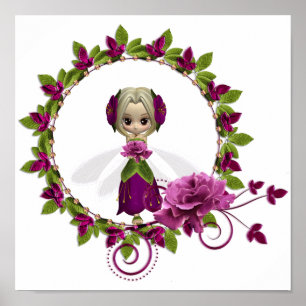 Poster Summer Pink Rose Fae