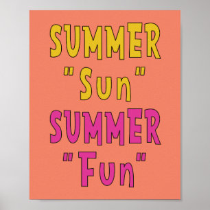 Poster Summer Sun Summer Fun