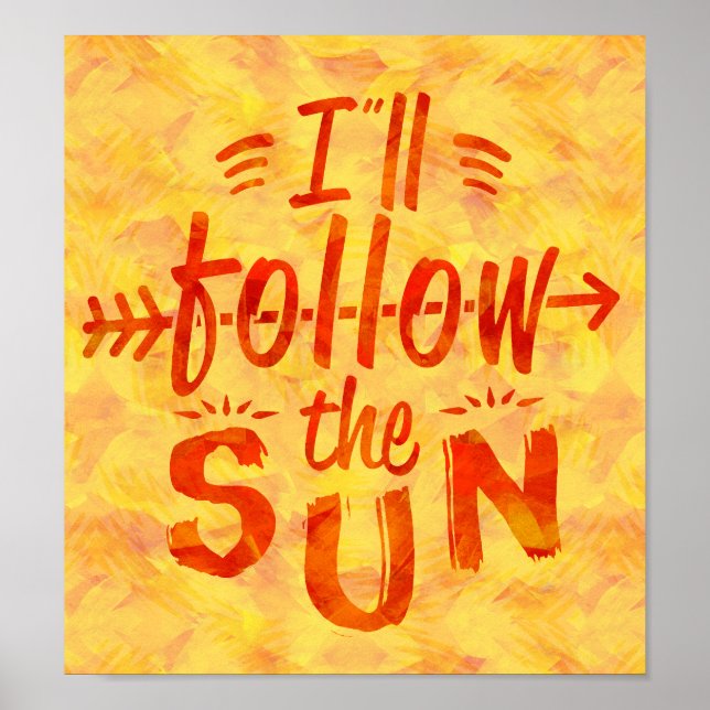 Poster Summer Sunshine Orange Paint Suivre la typographie (Devant)