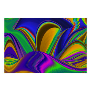 Poster Summerrainbow, Rainbowart 3D Abstrait