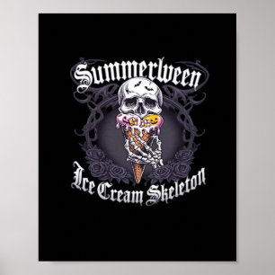 Poster Summerween IceCream Skeleton Classic Trending