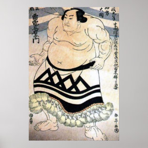 Poster sumo-lutteur japonais